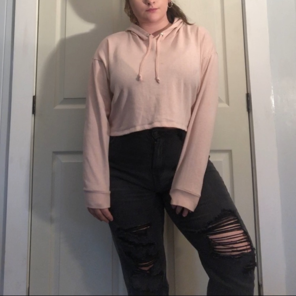 Pink cropped sweatshirt